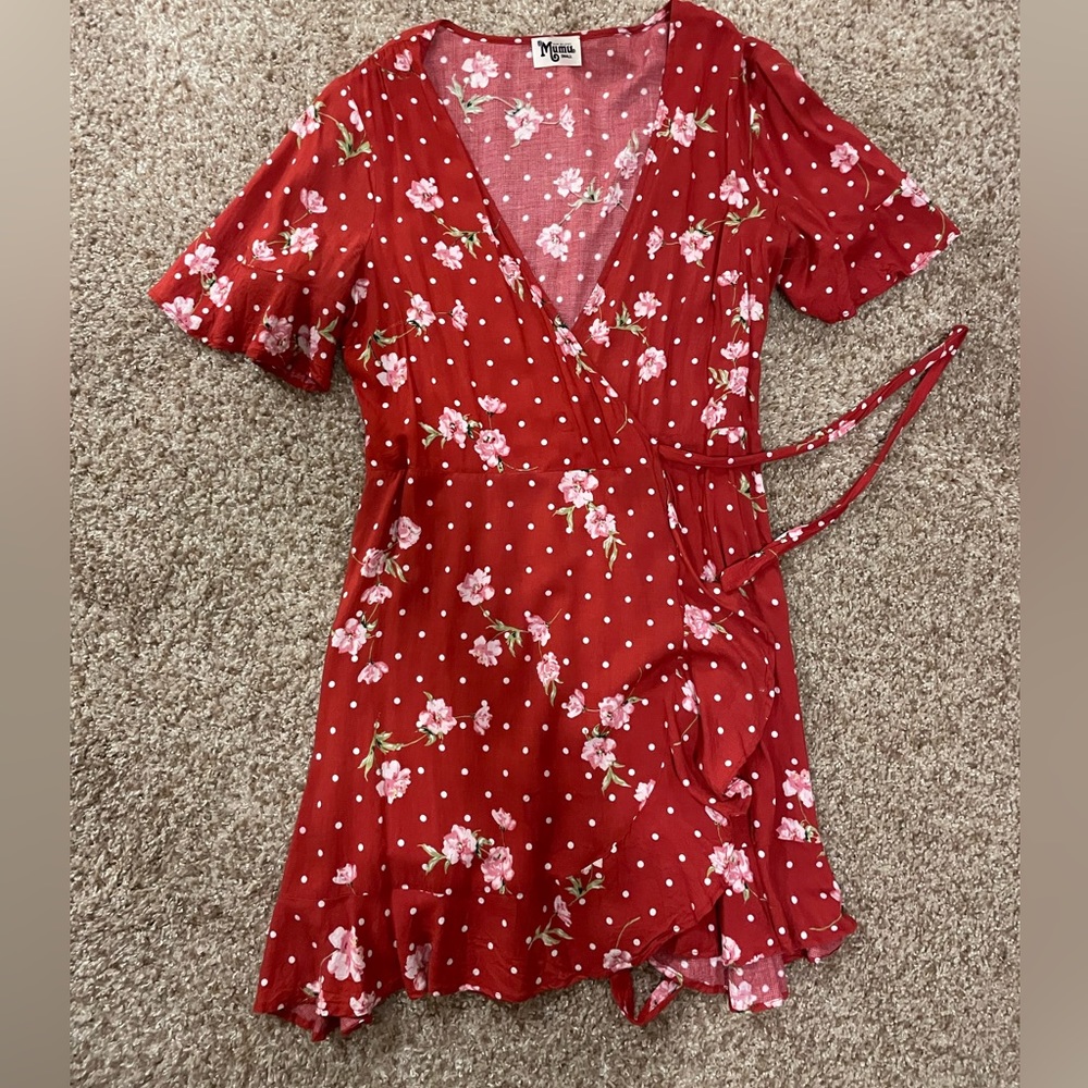 Show Me Your MuMu Red Floral Mini dress